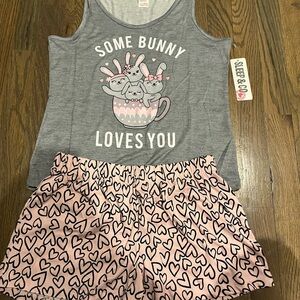 Women's Gray and Pink Pajama Set